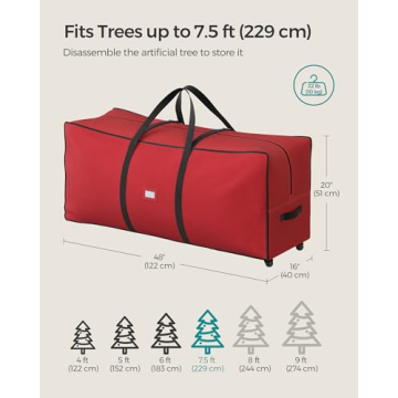 SONGMICS Christmas Tree Storage Bag with Wheels for 7.5 ft Trees