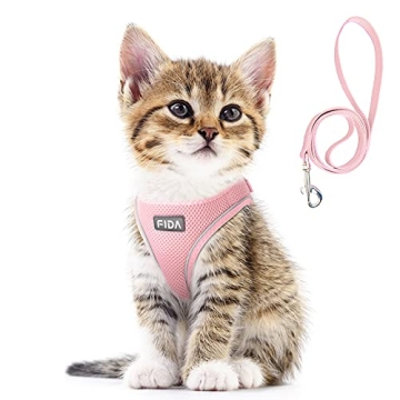 Stylish Fida Cat Harness & Leash for Kittens and Puppies - No-Choke Design