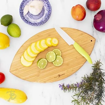 Football Shaped Bamboo Cutting Board - Perfect for Game Day Gifts