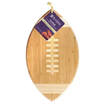 Football Shaped Bamboo Cutting Board - Perfect for Game Day Gifts