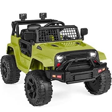 Best Choice Products 12V Kids Ride-On Truck Car - Remote Control, LED Lights, Green