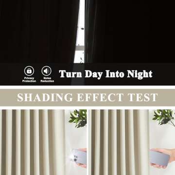 Vision Home Sand Pinch Pleated Full Blackout Curtains Linen Blended Room Darkening Window Curtains 95 inch for Living Room Bedroom Thermal Insulated Pinch Pleat Drapes with Hooks 2 Panel 40" Wx95 L