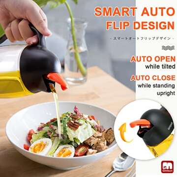 GMISUN Olive Oil Dispenser with Drip-Free Design and Fun Look