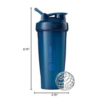 BlenderBottle Classic Shaker Bottle Perfect for Protein Shakes and Pre Workout, 28-Ounce, Navy