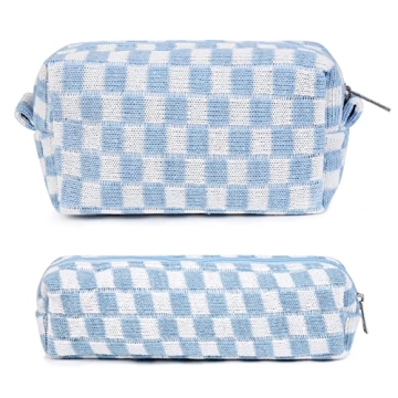 SOIDRAM Checkered Makeup Bag Large Travel Organizer