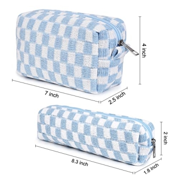 SOIDRAM Checkered Makeup Bag Large Travel Organizer