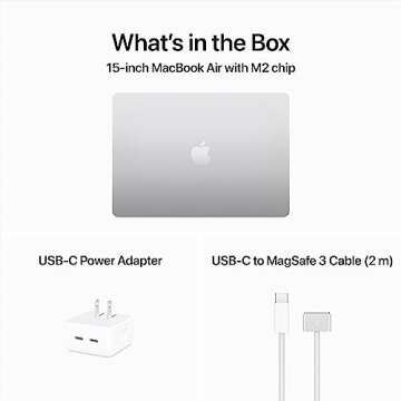 Apple 2023 MacBook Air Laptop with M2 chip: 15.3-inch Liquid Retina Display, 8GB Unified Memory, 256GB SSD Storage, 1080p FaceTime HD Camera, Touch ID. Works with iPhone/iPad; Silver