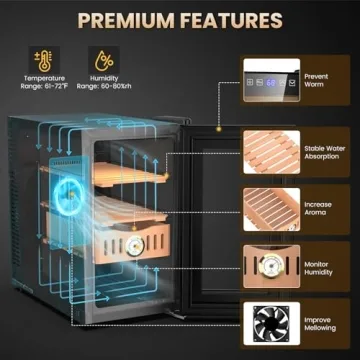Mojgar Electric Humidor with Cedar Shelves and Hygrometer