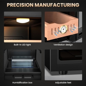 Mojgar Electric Humidor with Cedar Shelves and Hygrometer