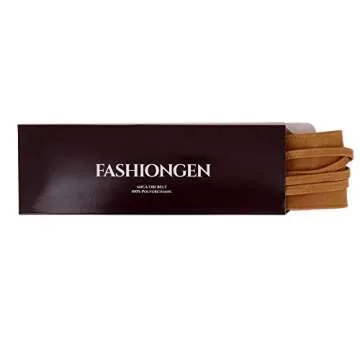 FASHIONGEN - Woman leatherette waisband Obi Belt, MICA - Light Camel, L-XL