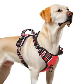 Timos Dog Harness,NO Need Go Over Dogs Head 3 Snap Buckles Pet Harness with 2 Leash Clips,Adjustable Soft Padded No-Pull,Reflective No-ChokeOxford Vest for Small Medium Large Dogs,X-Large (Pack of 1)