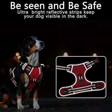 Timos Dog Harness,NO Need Go Over Dogs Head 3 Snap Buckles Pet Harness with 2 Leash Clips,Adjustable Soft Padded No-Pull,Reflective No-ChokeOxford Vest for Small Medium Large Dogs,X-Large (Pack of 1)