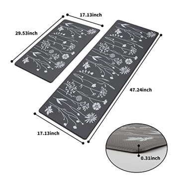 Rempry Anti-Fatigue Kitchen Mats Non-Slip Waterproof Comfort