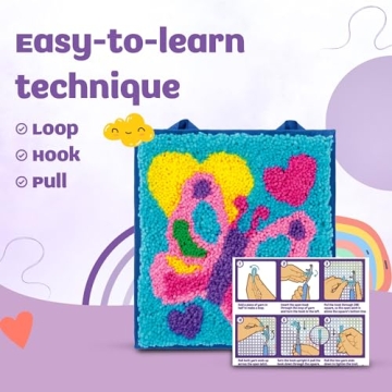 Latchkits Latch Hook Kits for Kids – Easy Yarn Crafting Fun!