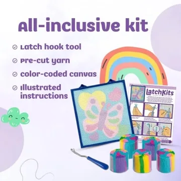Latchkits Latch Hook Kits for Kids – Easy Yarn Crafting Fun!