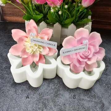 Candle Mold Gypsum Handmade soap Peony Rose Silicone Mold Cake Decoration Chocolate Baking Mold