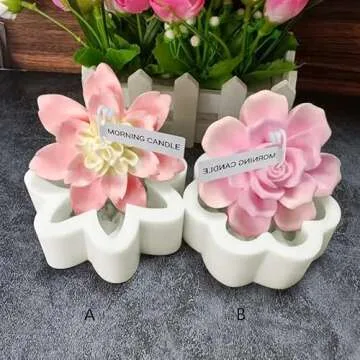 Candle Mold Gypsum Handmade soap Peony Rose Silicone Mold Cake Decoration Chocolate Baking Mold
