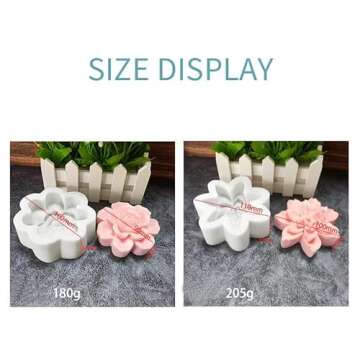 Candle Mold Gypsum Handmade soap Peony Rose Silicone Mold Cake Decoration Chocolate Baking Mold