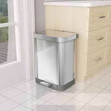 Glad Stainless Steel Step Trash Can with Clorox Odor Protection