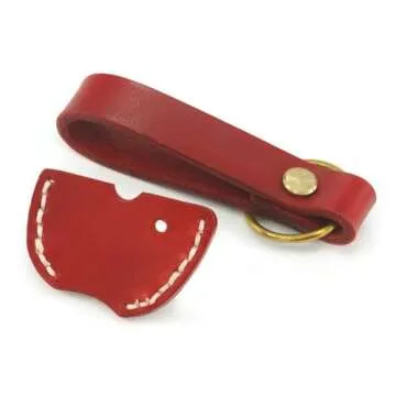 Heinmo Motorcycle Soft Leather Key Shell Case Cover Protector with Chain Rope for GTS LX LXV Sprint Primavera 50 125 250 300 GTS 300ie S (Red)