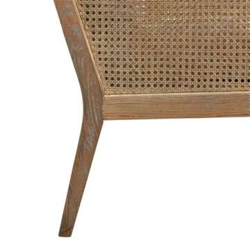 Jennifer Taylor Home Ontario 24.5" Oak & Rattan Upholstered Accent Arm Chair