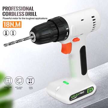 GALAX PRO 12V Cordless Rechargeable Drill Driver - Efficient DIY Tool