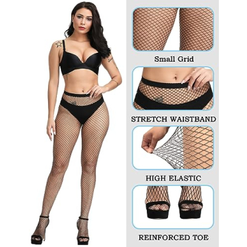 SAFSOU Fishnet Stockings with Stretch Waistband for Women