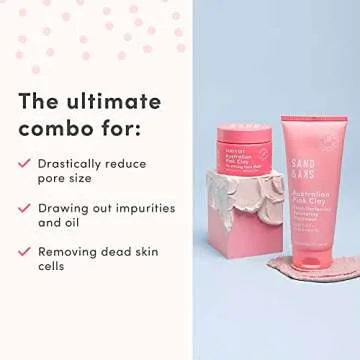 Sand & Sky Perfect Skin Kit for Blackheads, Enlarged Pores & Pigmentation | Includes Australian Pink Clay Face Mask & Facial Exfoliator