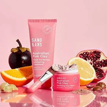 Sand & Sky Perfect Skin Kit for Blackheads, Enlarged Pores & Pigmentation | Includes Australian Pink Clay Face Mask & Facial Exfoliator