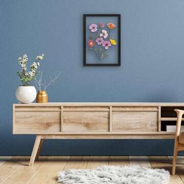 Americanflat 12x18 Floating Picture Frame with Polished Crystal-Clear Glass - Use as 8x10 Picture Frame or 5x7 Picture Frame - Signature Float Collection - Photo Frame for Wall Display - Black