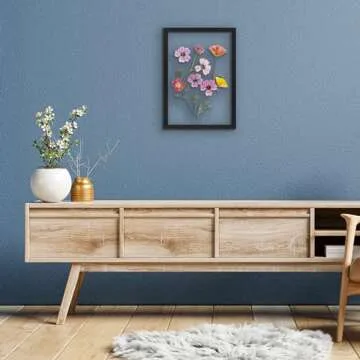 Americanflat 12x18 Floating Picture Frame with Polished Crystal-Clear Glass - Use as 8x10 Picture Frame or 5x7 Picture Frame - Signature Float Collection - Photo Frame for Wall Display - Black