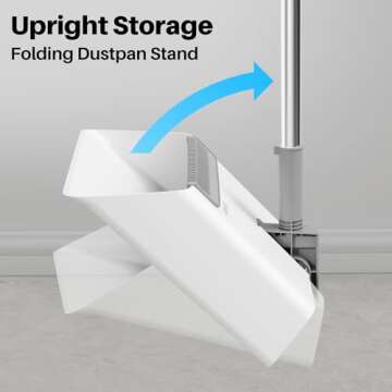 JOYMOOP Broom and Dustpan Set, Upright Standing Brooms for Sweeping Indoor, Light Weight Stainless S...
