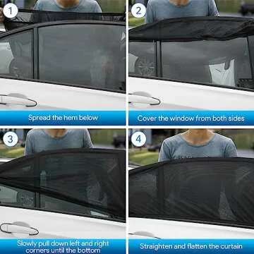 GOLDFLOWER Car Window Shade, 2 Pack Car Back Window Sun Shade, and Privacy Protect for Toddler Kids Baby Adult, Double Layer Design (Medium 39"x19")