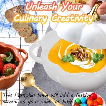 Fall Pumpkin Ceramic Bowl with Lid for Autumn Gatherings