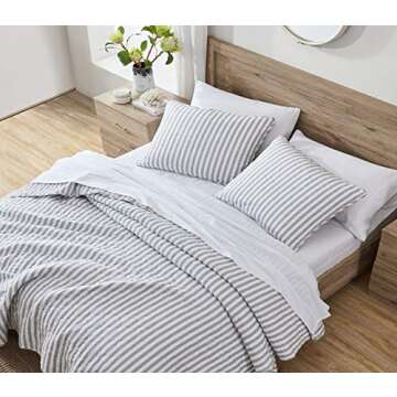 Stone Cottage - King Quilt Set, Reversible Cotton Bedding with Matching Shams, Lightweight Home Decor (Willow Way Grey, King)