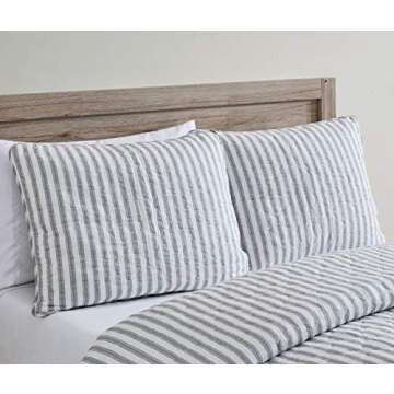 Stone Cottage - King Quilt Set, Reversible Cotton Bedding with Matching Shams, Lightweight Home Decor (Willow Way Grey, King)