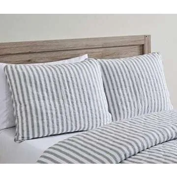 Stone Cottage - King Quilt Set, Reversible Cotton Bedding with Matching Shams, Lightweight Home Decor (Willow Way Grey, King)