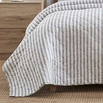 Stone Cottage - King Quilt Set, Reversible Cotton Bedding with Matching Shams, Lightweight Home Decor (Willow Way Grey, King)