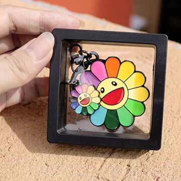 TOOLIN Keychain,Cute keychain,Car key chain,Smile Flower Bag Charms Accessories for women and girl