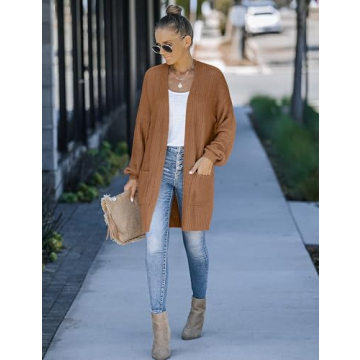 Stylish MEROKEETY Fall Open Front Knit Sweater for Women