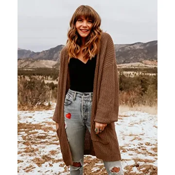 Stylish MEROKEETY Fall Open Front Knit Sweater for Women