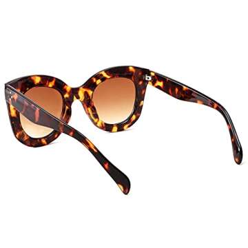 FEISEDY Retro Oversized Square Horn Sunglasses Semi Cat Eye Butterfly Glass Big Thick Bold Frame B25...