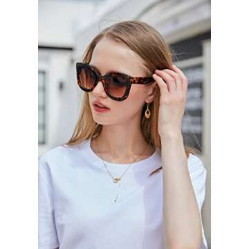 Stylish FEISEDY Retro Oversized Square Horn Sunglasses