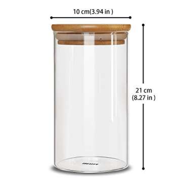 IDEALUX Glass Storage Jar Set - 2 Pack, 48 oz Coffee & Kitchen Food Containers