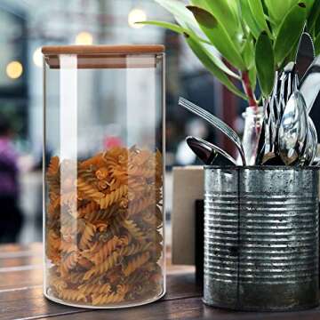 IDEALUX Glass Storage Jar Set - Airtight Food Preservation