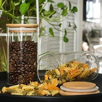 IDEALUX Glass Storage Jar Set - Airtight Food Preservation