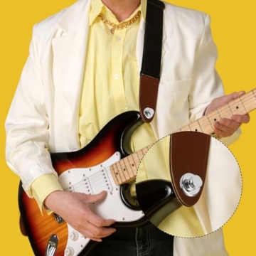 2pcs Guitar Strap Lock, Metal Guitar Strap Button Easy to Install Guitar Strap Fastener Guitar Strap End Pins for Bass Ukulele Acoustic Classical Electric Guitar Accessories (Silver)