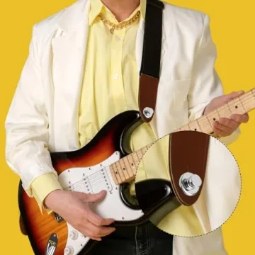 2pcs Guitar Strap Lock, Metal Guitar Strap Button Easy to Install Guitar Strap Fastener Guitar Strap End Pins for Bass Ukulele Acoustic Classical Electric Guitar Accessories (Silver)