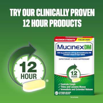 Mucinex Fast-Max Maximum Strength DM MAX, Symptom Relief, Cough Suppressant and Expectorant, Honey & Berry Flavor, 6 FL OZ
