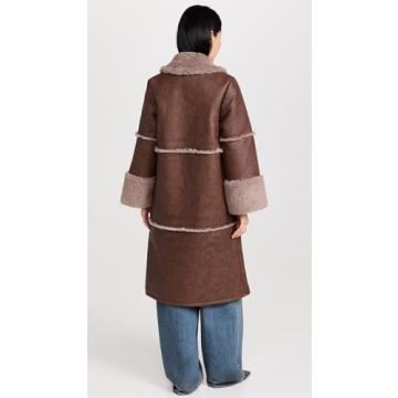 BAUM UND PFERDGARTEN Dafne Coat Brown Faux Leather Sherpa